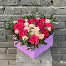 Цветочная композиция из Розы в коробке в Дергачах