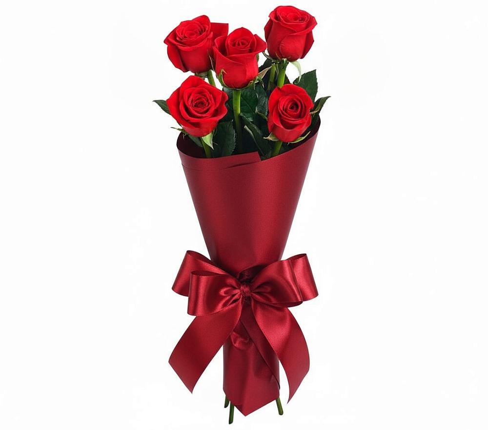Букет 5 Красных роз Эдлесс Лав в Дергачах