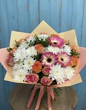 Букет цветов из:  Розы, Герберы и Хризантемы #REPLACE_PRED# Дергачах