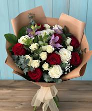Букет цветов из:  Розы и Альстромерии в Дергачах