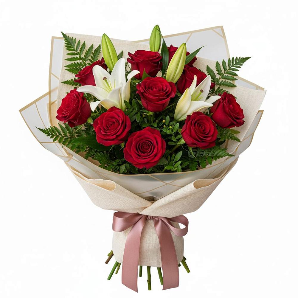 Букет цветов из: Лилии и Розы в Дергачах