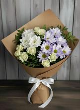 Букет цветов из:  Хризантемы и Розы в Дергачах