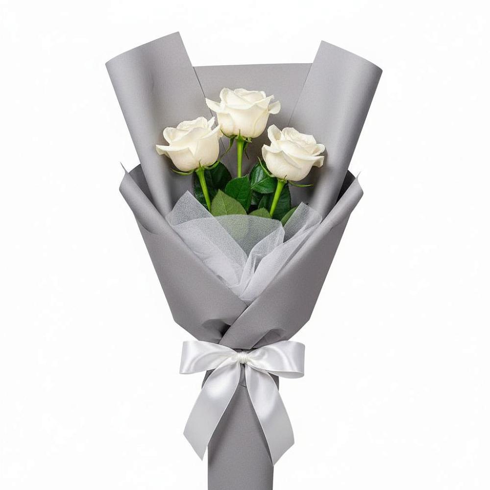 Букет 3 белые розы в Дергачах