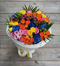 Букет цветов из:  Розы и Хризантемы в Дергачах