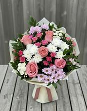 Букет цветов из:  Альстромерии, Гвоздики, Розы и Хризантемы #REPLACE_PRED# Дергачах