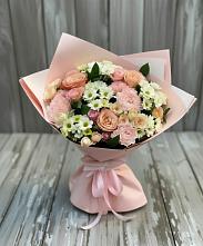 Букет цветов из:  Гвоздики, Розы и Хризантемы в Дергачах