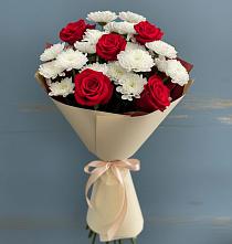Букет цветов из:  Розы и Хризантемы в Дергачах