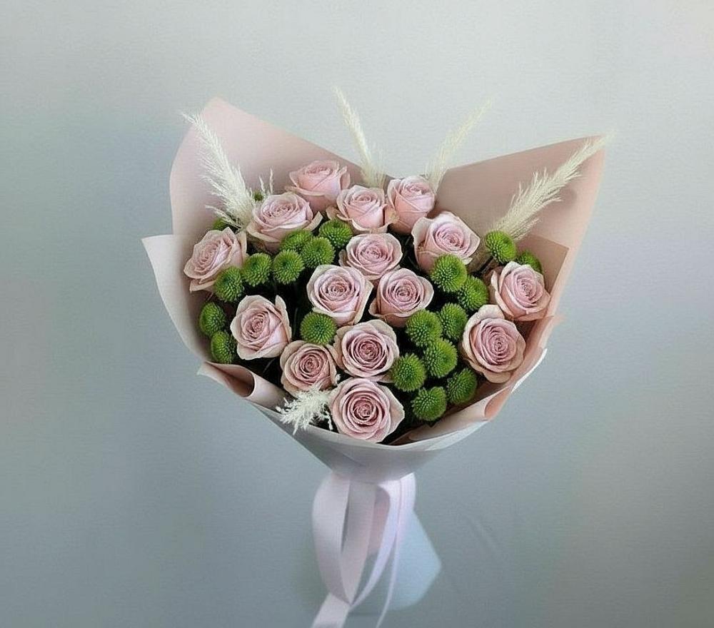 Букет цветов из: Розы и Хризантемы в Дергачах