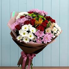 Букет цветов из:  Розы, Хризантемы и Альстромерии #REPLACE_PRED# Дергачах